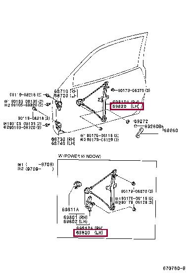 Window regulator Toyota Rav 4: 6982042021 Toyota Window Regulator
