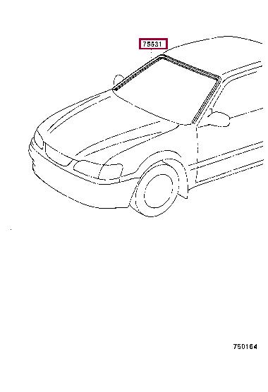 7553112640 Toyota Window glass seal