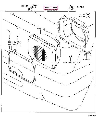 8111035100 Toyota Headlamp
