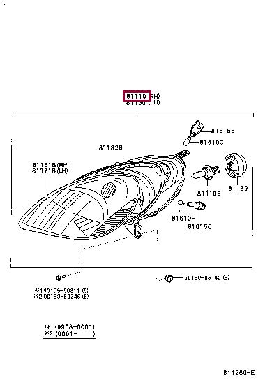 8111052081 Toyota Headlamp
