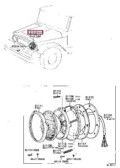 8111060120 Toyota Headlamp