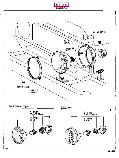 8111069145 Toyota Headlamp