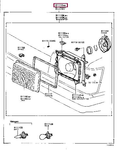 Headlight Toyota Cressida: 8111080098 Toyota Headlamp