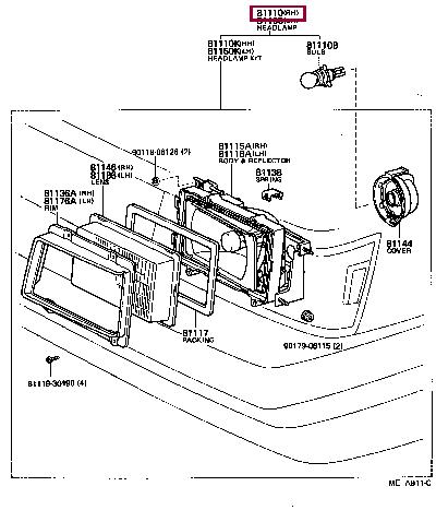 8111080140 Toyota Headlamp