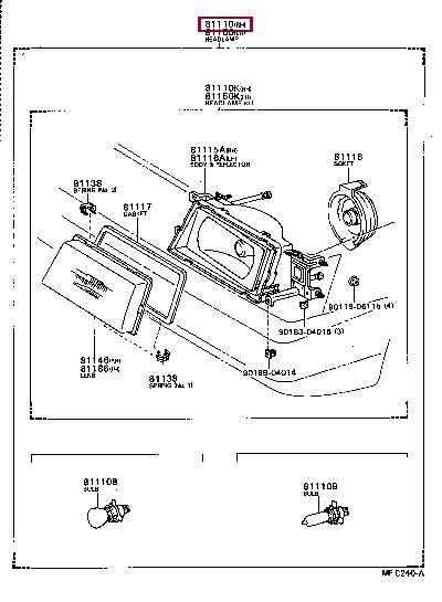 8111080244 Toyota Headlamp