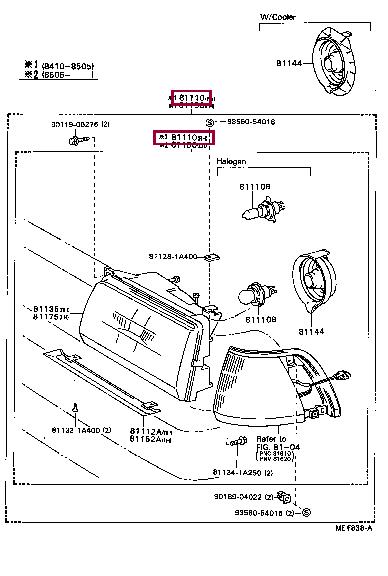 8111080442 Toyota Headlamp