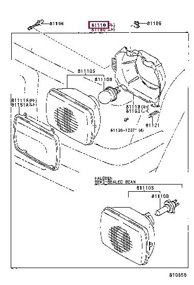 8111089164 Toyota Headlamp