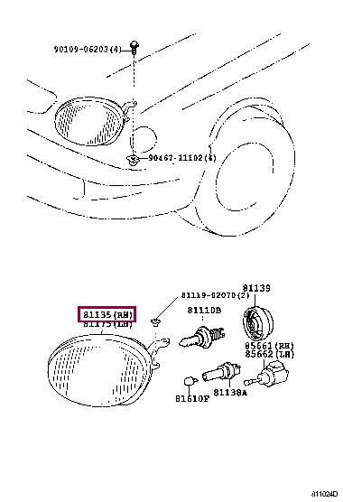 8113002080 Toyota Headlamp