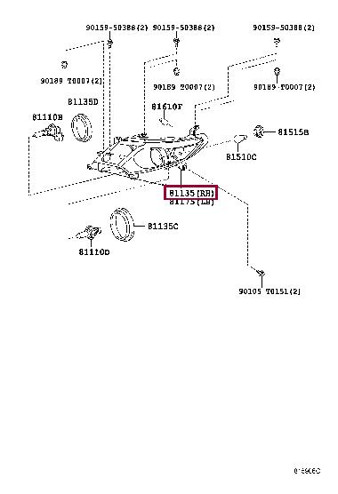 8113006B70 Toyota Headlamp