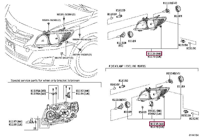8113012B40 Toyota Headlamp