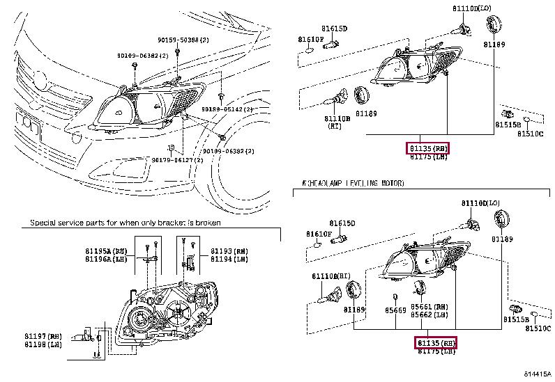 8113012B50 Toyota Headlamp