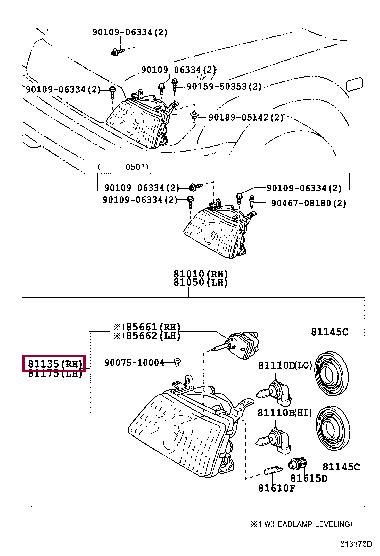 8113060A81 Toyota Headlamp