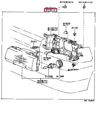 8115002010 Toyota Headlamp