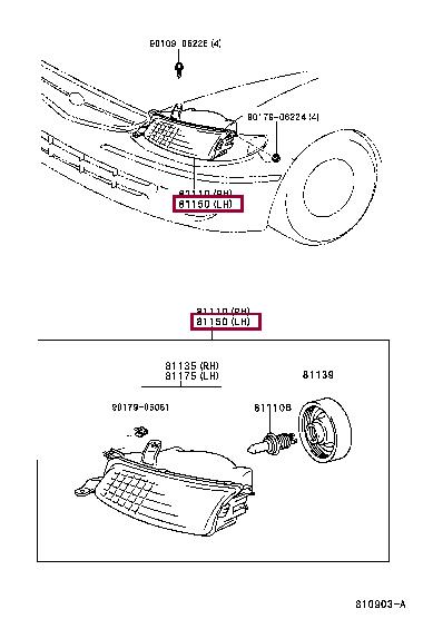 8115006050 Toyota Headlamp