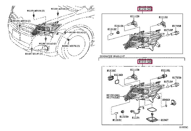 811500T010 Toyota Headlamp