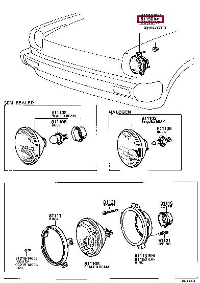 8115010110 Toyota Headlamp