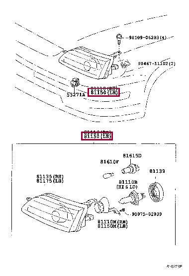 8115013130 Toyota Headlight left