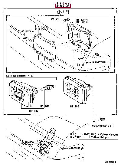 8115017040 Toyota Headlamp