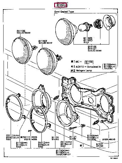 8115019846 Toyota Headlamp