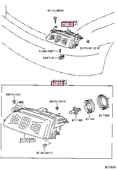 811501E182 Toyota Headlamp