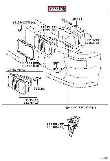 811502B390 Toyota Headlamp