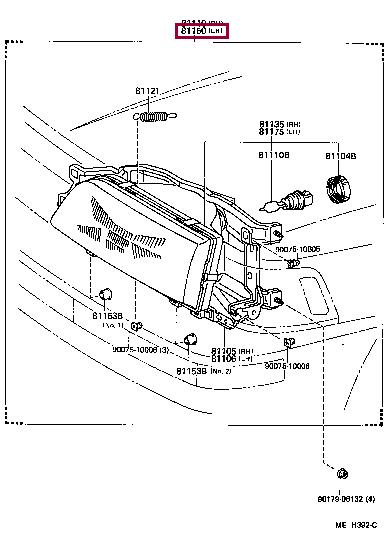 8115032200 Toyota Headlamp