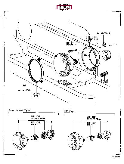 8115060050 Toyota Headlamp
