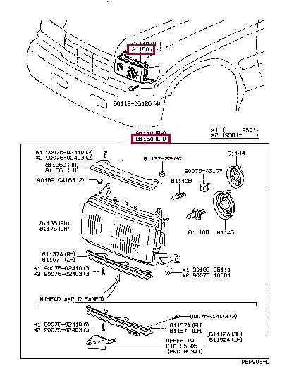 8115060242 Toyota Headlamp