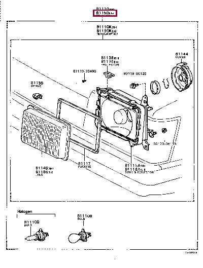 Front lights Toyota Cressida: 8115080095 Toyota Headlamp