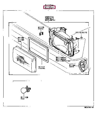 8115080157 Toyota Headlamp