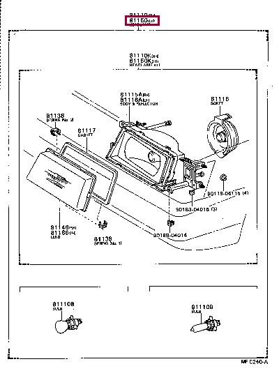 8115080241 Toyota Headlamp