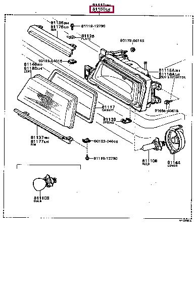 8115080333 Toyota Headlamp