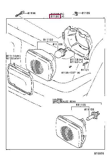 8115089164 Toyota Headlamp