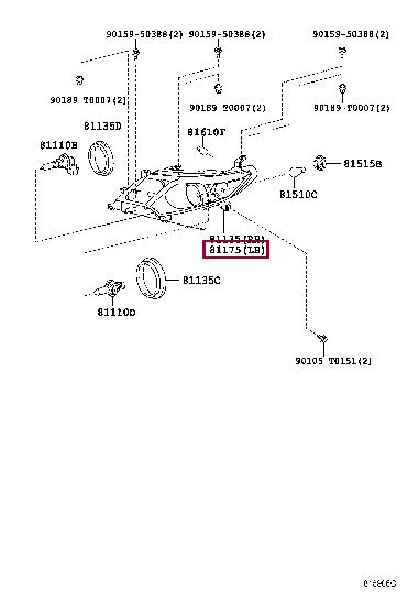 8117006B70 Toyota Headlamp