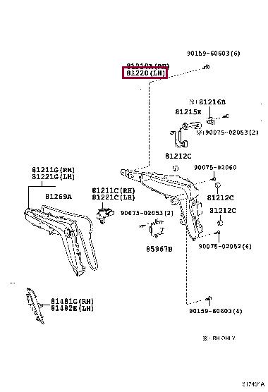 8139060020 Toyota Headlamp