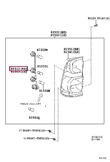 Toyota 81555-0K140 SOKET WIRE 815550K140