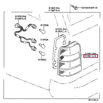 8156195503 Toyota Tail lamp left
