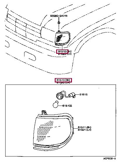 8161060081 Toyota Position lamp