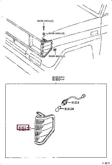 8161160151 Toyota Turn signal repeater right