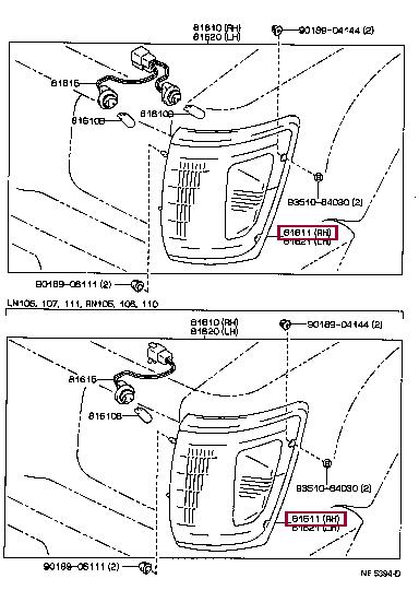 8161189174 Toyota Position lamp