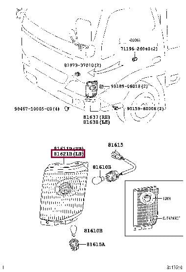 8162125021 Toyota LENS & BODY,