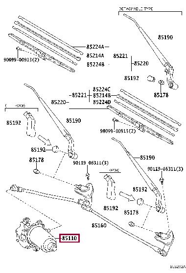 8511060201 Toyota Window motor
