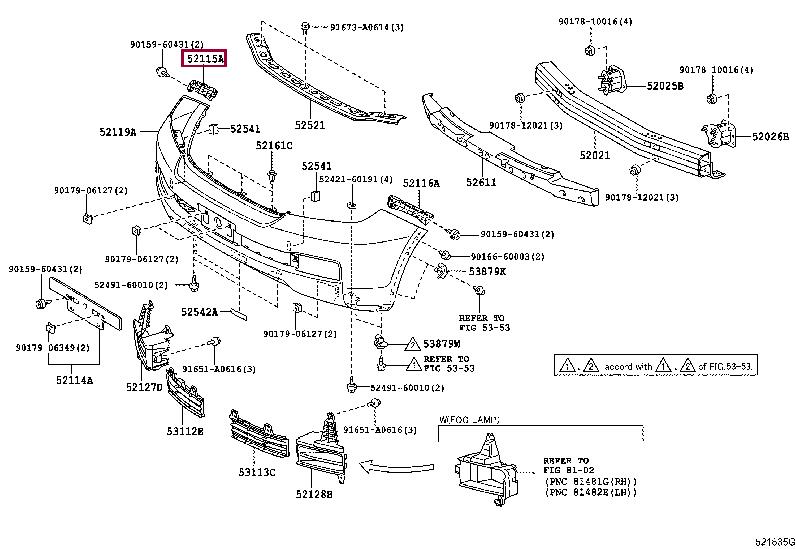 5211560250 Toyota Bracket bumper