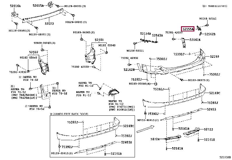 5215542040 Toyota Bracket bumper