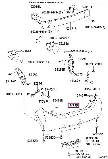 5215952981 Toyota Bumper rear