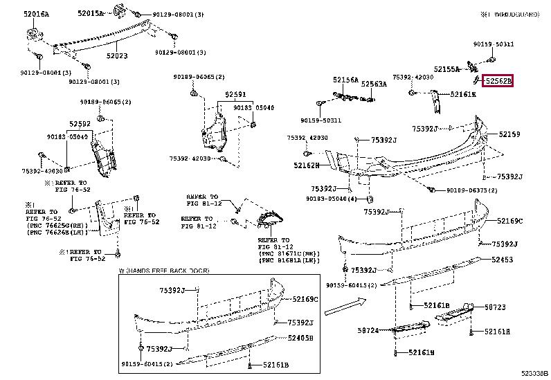 5256242050 Toyota Bracket bumper
