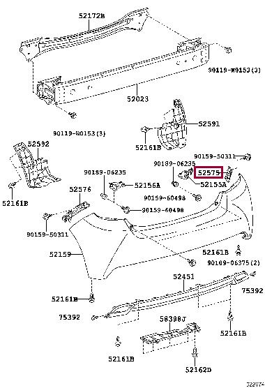 525750D272 Toyota Bracket bumper