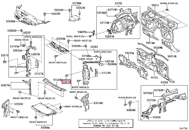 5327430100 Toyota Bracket bumper