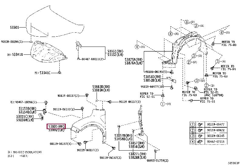 53801F4010 Toyota Wing