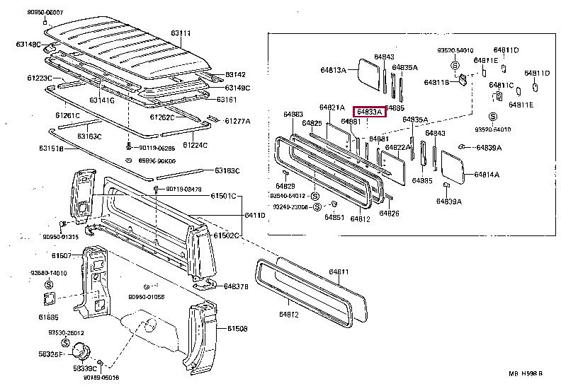 6483390K00 Toyota Weatherstrip